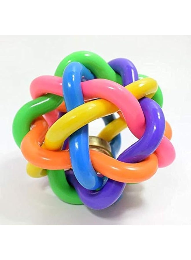 لعبة كرة مطاطية للكلاب بالوان رينبو حجم صغير