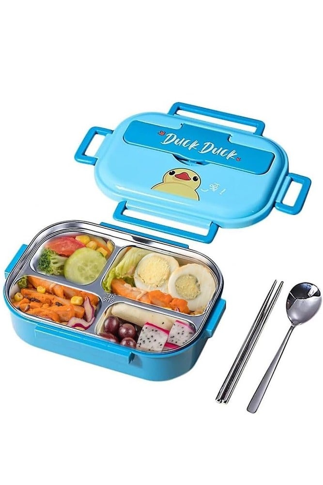 AMERTEER صندوق غداء بنتو ذو 4 أقسام – حاوية طعام معزولة مقاومة للتسرب للمدرسة والمكتب والسفر - Image 1