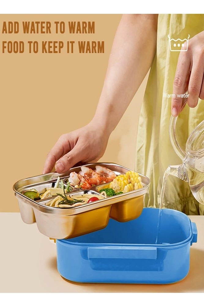 AMERTEER صندوق غداء بنتو ذو 4 أقسام – حاوية طعام معزولة مقاومة للتسرب للمدرسة والمكتب والسفر - Image 3