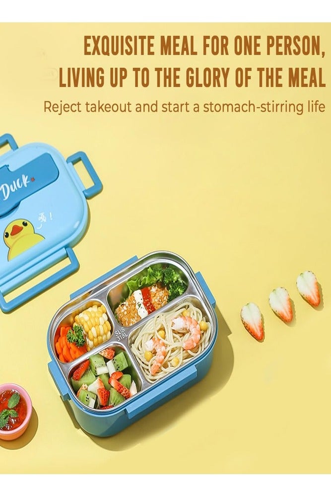 AMERTEER صندوق غداء بنتو ذو 4 أقسام – حاوية طعام معزولة مقاومة للتسرب للمدرسة والمكتب والسفر - Image 4