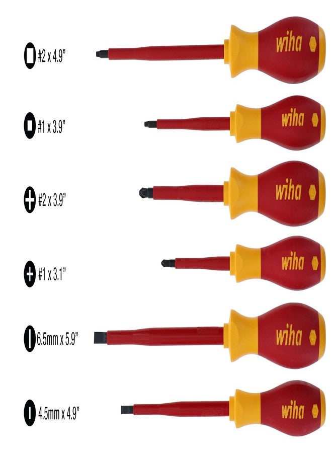 Wiha 32196 Insulated Slim Slot/Phillips/Square Driver Set, 6-Piece - Image 5