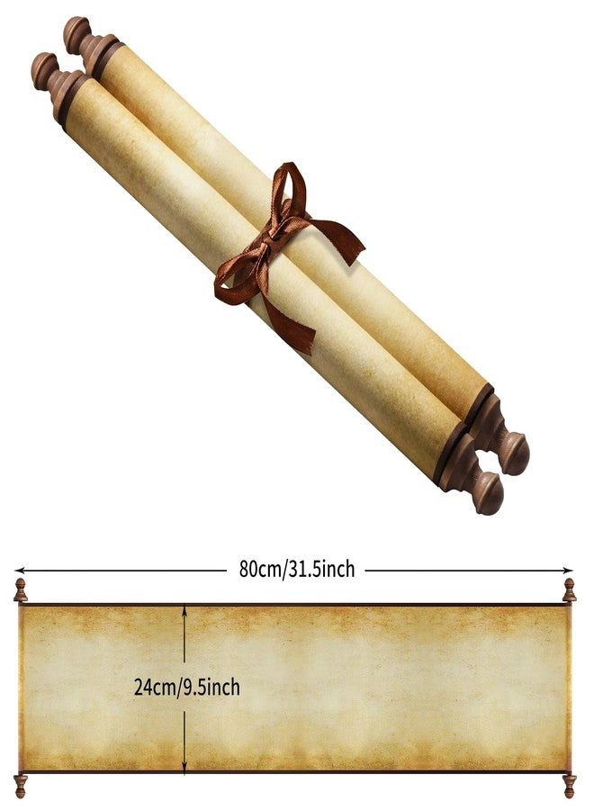 Makevivi 2 PCS Blank Scrolls Paper with Wood Rods 9.5 x 31.5 inches for Naughty or Nice List, Writing, Wedding Vows, Invitation, Love Letter, Cosplay Prop, Renaissance (Style 2) - Image 2