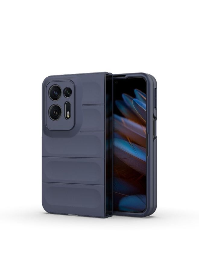 HuHa Case Cover For OPPO Find N2 Magic Shield Fold PC Shockproof Phone Case Dark Blue 