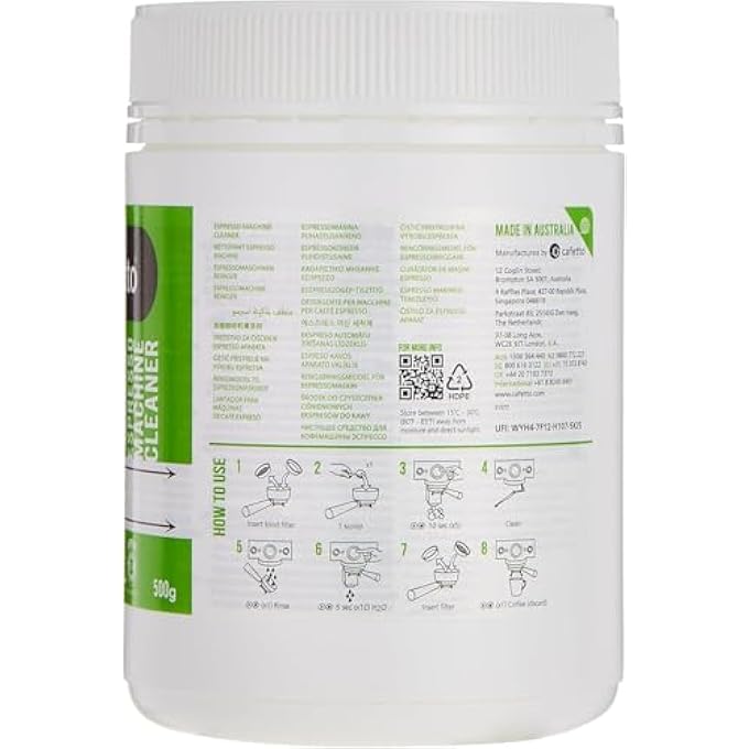 CAFETTO Evo Organic Espresso Machine Cleaner Powder Cleaner For Traditional Espresso Machine 500 Grams Jar - Image 3