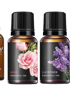 Rose Lavender Essential Oil Set Rose Fragance Oil Lavender Oil Set for Diffuser Massage Aromatherapy Bath Skin Care SoapCandles Making 2 x 10ml