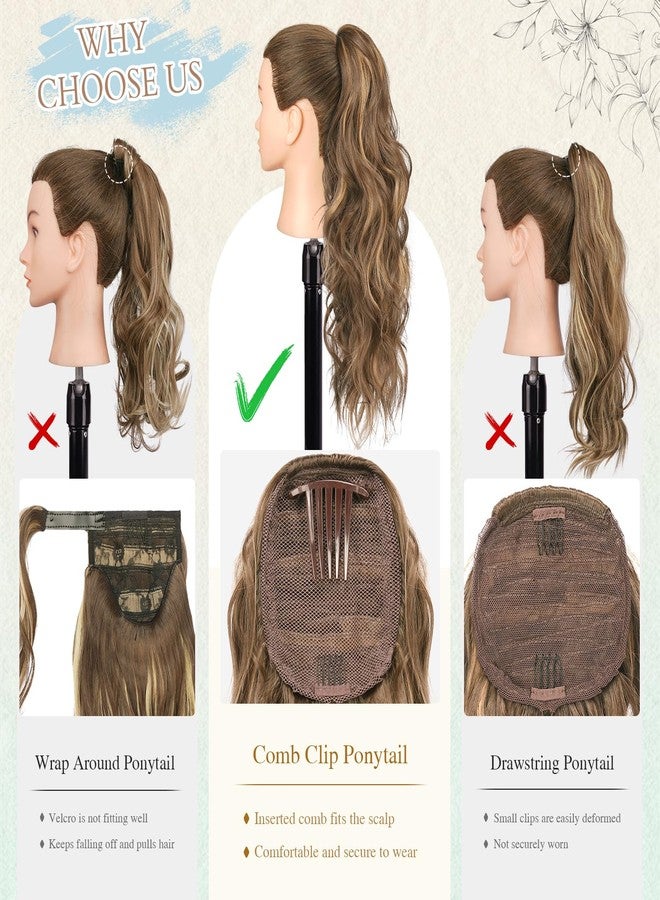 SOFEIYAN Drawstring Ponytail Extension 24 Inch Wavy Curly Clip on Hairpiece Comb Clip in Ponytail Extensions Layered Fluffy Thick Pony Tails Hair Extension Synthetic Hairpieces for Women-Red - Image 5