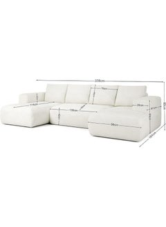 Poppins Home Lambi Wool-Blend U-Shaped Sofa set  Stylish Modern Couch (Grey)  - Image 2