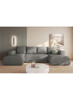 Poppins Home Lambi Wool-Blend U-Shaped Sofa set  Stylish Modern Couch (Grey)  - Image 1
