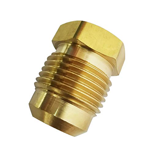 Legines Brass Flared Plug 3/8" Tube OD, SAE 45 Degree Flare Tube Fitting（Pack of 2） - Image 2