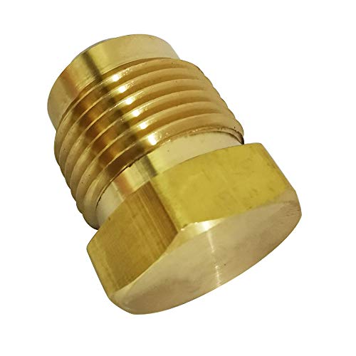 Legines Brass Flared Plug 3/8" Tube OD, SAE 45 Degree Flare Tube Fitting（Pack of 2） - Image 3