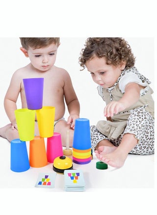 Stacking Cups Game with 54 Challenges 20 Stacking Cups Bell and Instruction Sheet Educational Color and Shape Matching Game Classic Quick Stacks Set for Kids, Teens, Adults - pzsku/ZF36607BCCB9730C5AB9DZ/45/_/1680923685/c10dca01-f555-4101-987c-6ea82f330a44