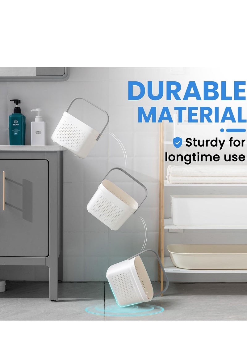 SYOSI - Versatile Shower Caddy Tote, Large Capacity, Durable Plastic Basket with Handle, Ideal for Dorm, College, Bathroom, Camping, Grey - Image 1