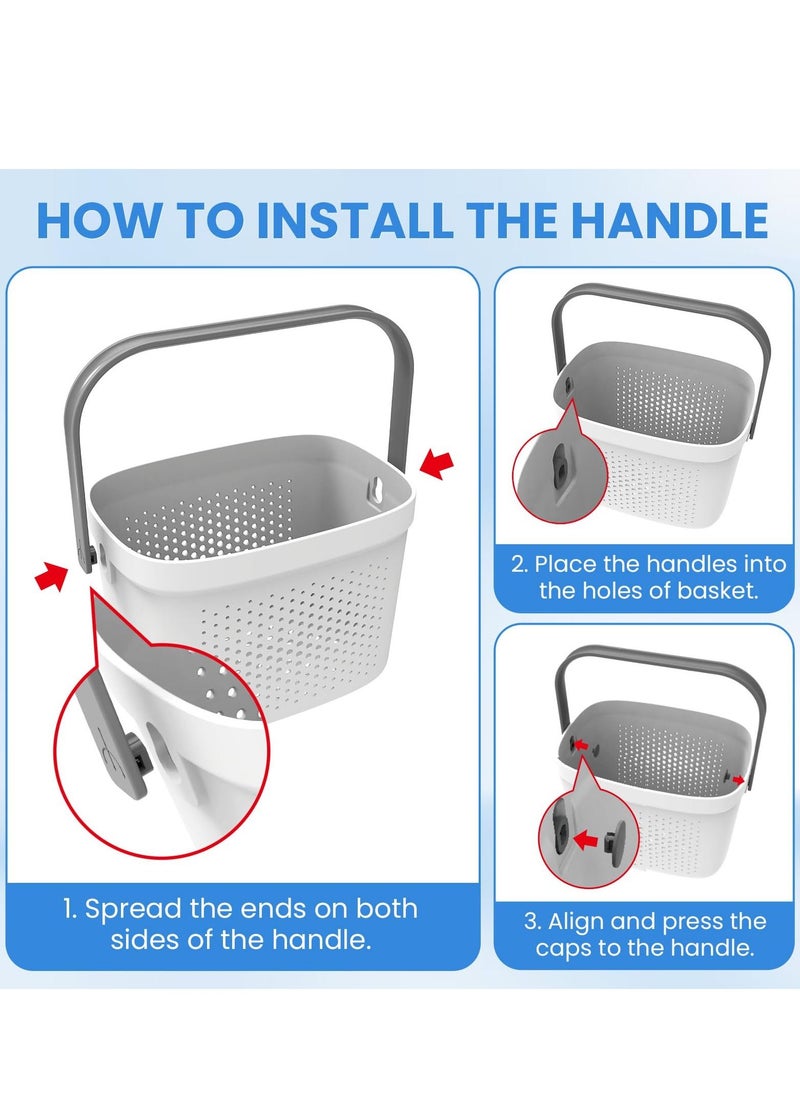 SYOSI - Versatile Shower Caddy Tote, Large Capacity, Durable Plastic Basket with Handle, Ideal for Dorm, College, Bathroom, Camping, Grey - Image 1