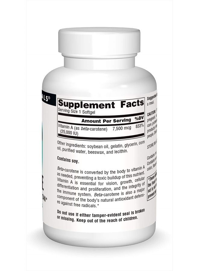 Source Naturals Beta Carotene 25000 iu Antioxidant Protection - Converted By Body To Vitamin A - 250 Softgels - Image 3