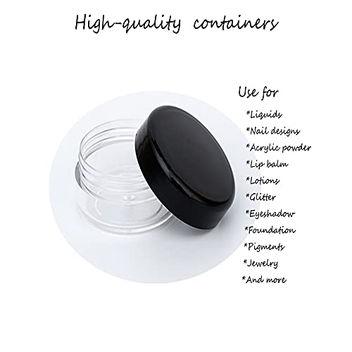 ZEJIA 5 Gram Sample Containers with Lids, 100PCS Mini Makeup Containers, Empty Plastic Travel Cosmetic Containers with Labels - Image 3