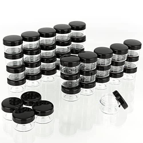 ZEJIA 5 Gram Sample Containers with Lids, 100PCS Mini Makeup Containers, Empty Plastic Travel Cosmetic Containers with Labels - Image 1