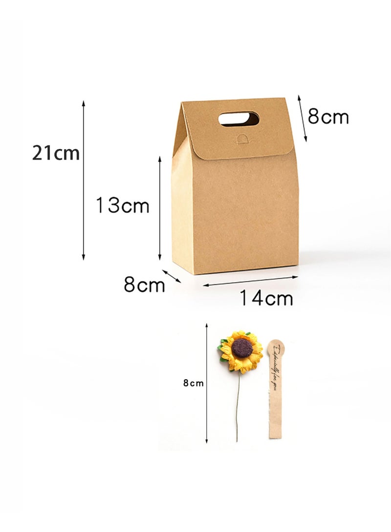 AVACraft Gift Boxes Set of 5 - Kraft Party Favor Boxes with Dried Flowers & Stickers - Reusable and Perfect For Presents of Any Birthday, Weddings, Mothers Day & Special Occasion,14x8x21cm  - Image 2