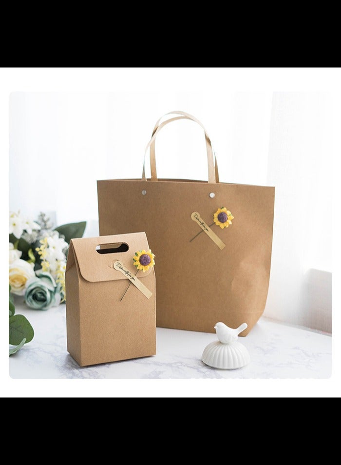 AVACraft Gift Boxes Set of 5 - Kraft Party Favor Boxes with Dried Flowers & Stickers - Reusable and Perfect For Presents of Any Birthday, Weddings, Mothers Day & Special Occasion,14x8x21cm  - Image 5