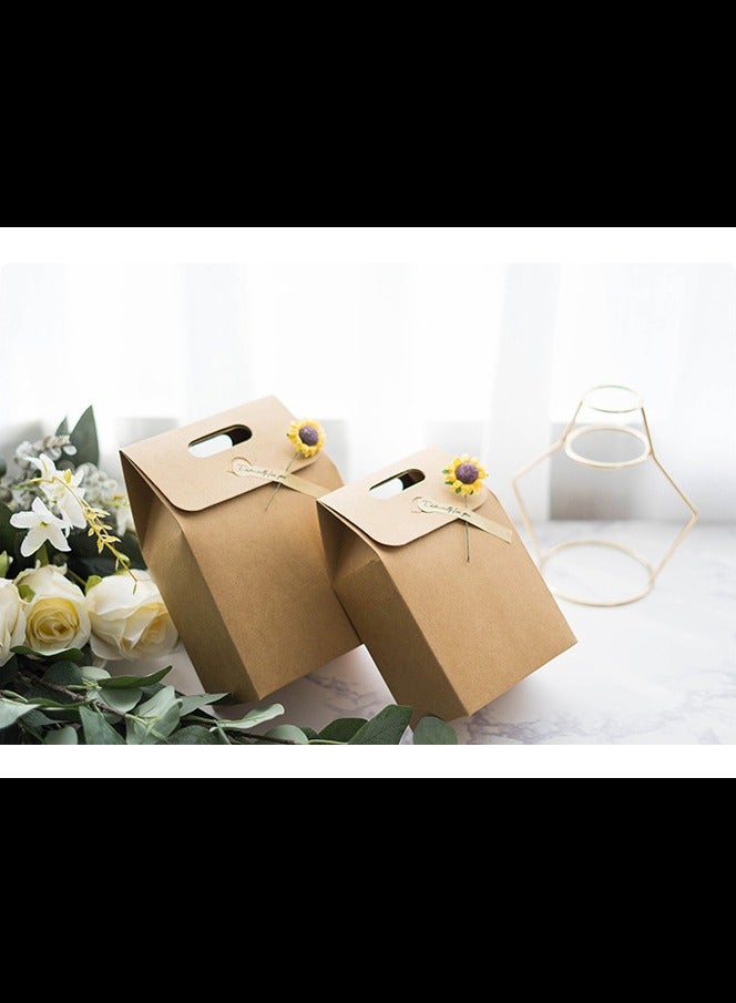 AVACraft Gift Boxes Set of 5 - Kraft Party Favor Boxes with Dried Flowers & Stickers - Reusable and Perfect For Presents of Any Birthday, Weddings, Mothers Day & Special Occasion,14x8x21cm  - Image 4