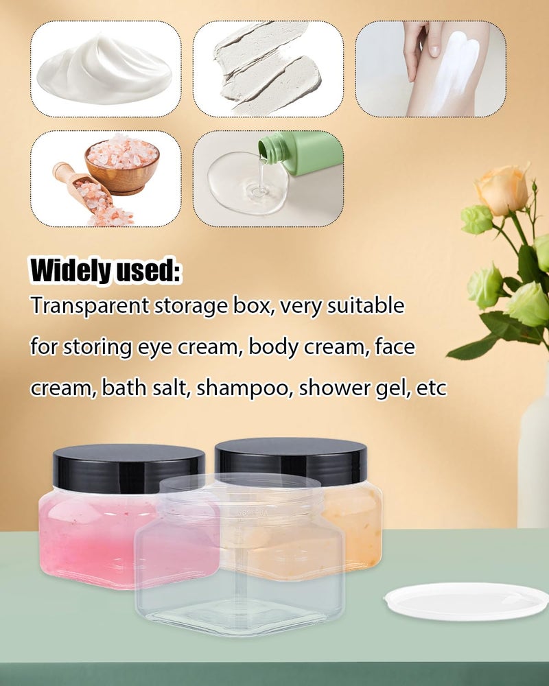 Wuqoioo Clear Storage Jars, 16 Pcs 5 Oz Plastic Jars With Lids Plastic Containers With Lids For Lotion, Cream, Body Butter, Makeup, Ointments (Clear) - Image 3
