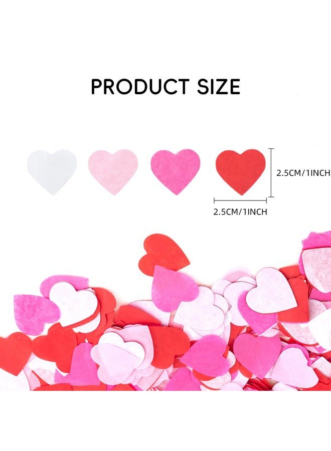 CIPOWM 6000pcs Valentine's Day Heart Confetti Decoration, 4 Colors Paper Heart Shaped Table Confetti Tissue Confetti for Valentine's Day Wedding Engagement Anniversary Birthday Party Decoration - Image 2
