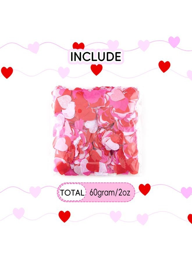 CIPOWM 6000pcs Valentine's Day Heart Confetti Decoration, 4 Colors Paper Heart Shaped Table Confetti Tissue Confetti for Valentine's Day Wedding Engagement Anniversary Birthday Party Decoration - Image 3
