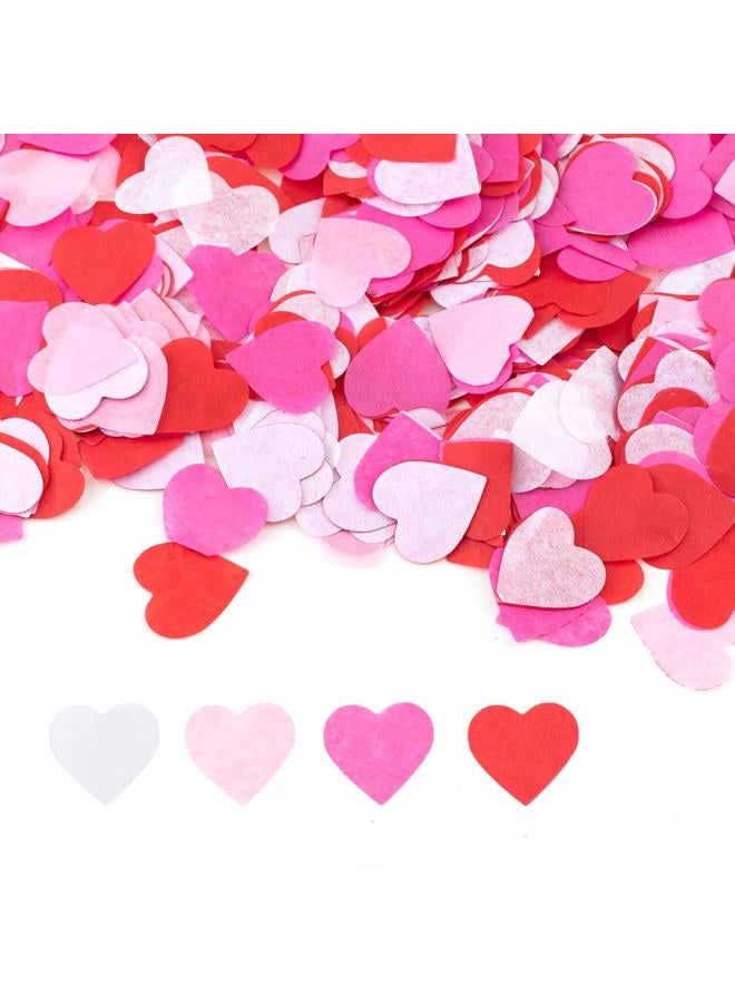 CIPOWM 6000pcs Valentine's Day Heart Confetti Decoration, 4 Colors Paper Heart Shaped Table Confetti Tissue Confetti for Valentine's Day Wedding Engagement Anniversary Birthday Party Decoration - Image 1