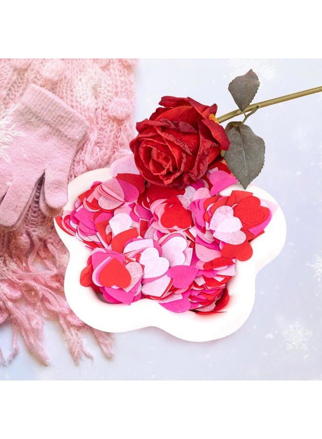 CIPOWM 6000pcs Valentine's Day Heart Confetti Decoration, 4 Colors Paper Heart Shaped Table Confetti Tissue Confetti for Valentine's Day Wedding Engagement Anniversary Birthday Party Decoration - Image 5