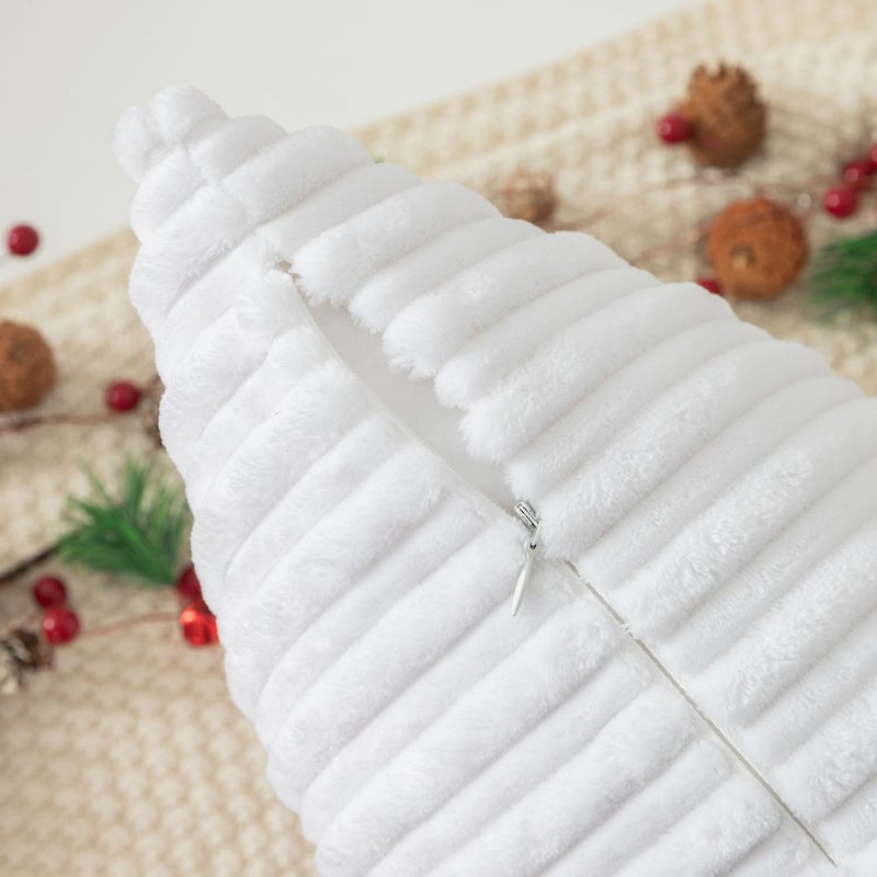 K KEVIN TEXTILE Kevin Textile Pack of 2  Corduroy Soft Solid Decorative Square Throw Pillow Covers Set Cushion Cases Pillowcases for Sofa Bedroom Car 16 x 16 Inch 40 x 40 cm (Pure White)  - Image 2