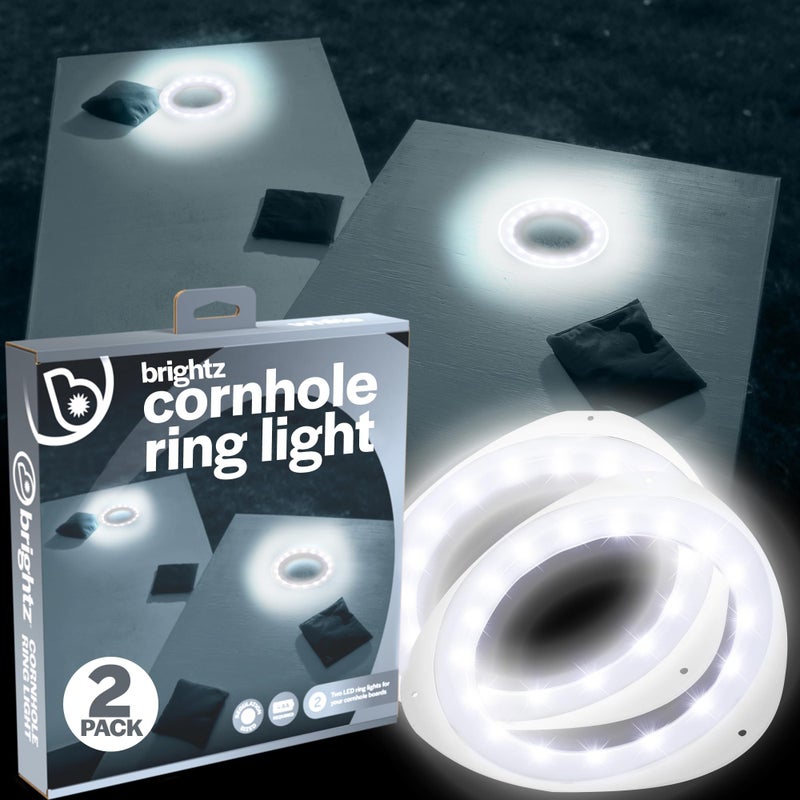Brightz LED Cornhole Board Ring Lights, 2-Pack - Bride and Groom Corn Hole Wedding Games - Wedding Themed Cornhole Accessories for Mr and Mrs - Image 1