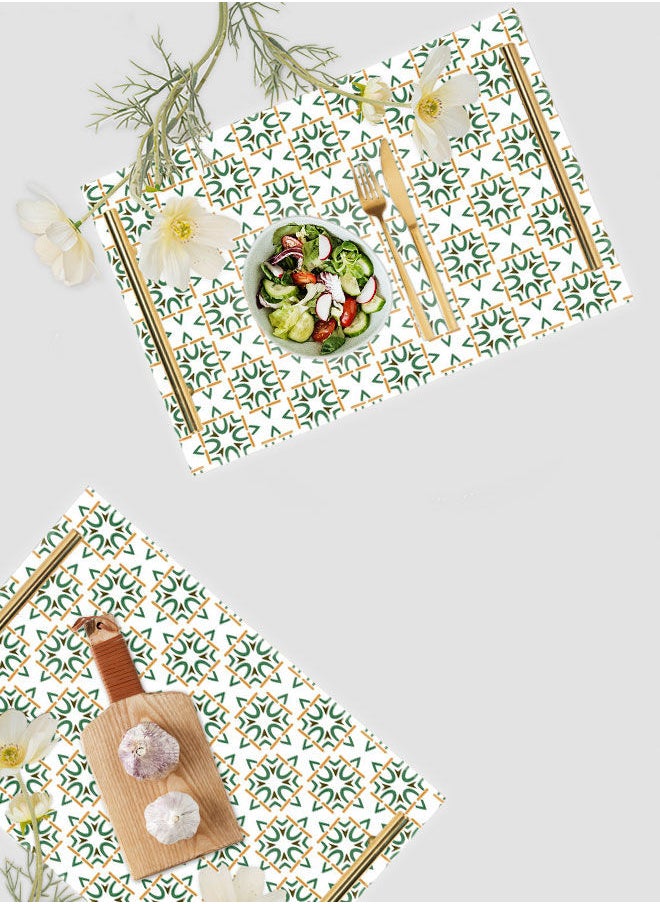 LOWHA Decorative Acrylic Serving Tray with Gold Color Metal Handles Geometric 20x30cm  - Image 4