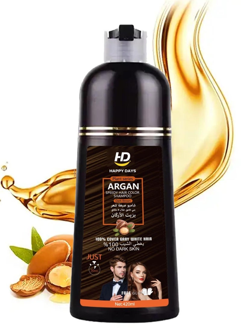 HAPPY DAYS ARGAN SPEEDY HAIR COLOR SHAMPOO DARK BROWN - Image 1