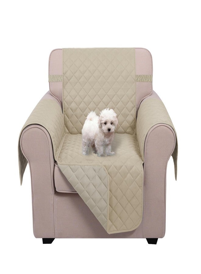 U-NICE HOME أغطية كراسي استرخاء من يو-نايس هوم، غطاء كرسي قابل للعكس، أغطية للحيوانات الأليفة للكلاب مع أشرطة مطاطية، مقاوم للماء، مبطن بنمط ماسي (كرسي استرخاء صغير 23 بوصة، رملي/بيج) - Image 1