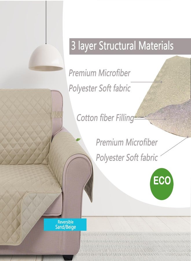 U-NICE HOME أغطية كراسي استرخاء من يو-نايس هوم، غطاء كرسي قابل للعكس، أغطية للحيوانات الأليفة للكلاب مع أشرطة مطاطية، مقاوم للماء، مبطن بنمط ماسي (كرسي استرخاء صغير 23 بوصة، رملي/بيج) - Image 4