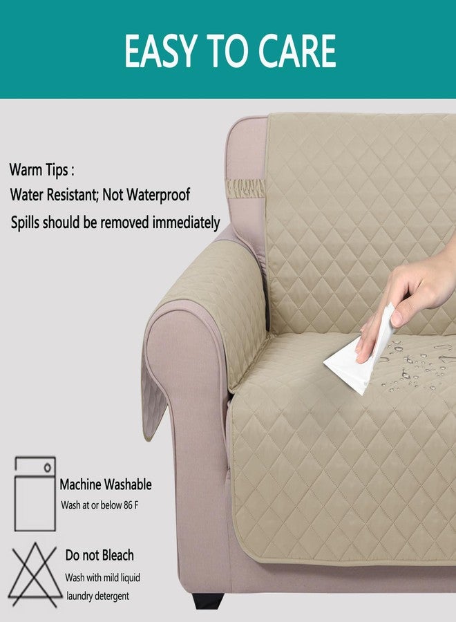 U-NICE HOME أغطية كراسي استرخاء من يو-نايس هوم، غطاء كرسي قابل للعكس، أغطية للحيوانات الأليفة للكلاب مع أشرطة مطاطية، مقاوم للماء، مبطن بنمط ماسي (كرسي استرخاء صغير 23 بوصة، رملي/بيج) - Image 5