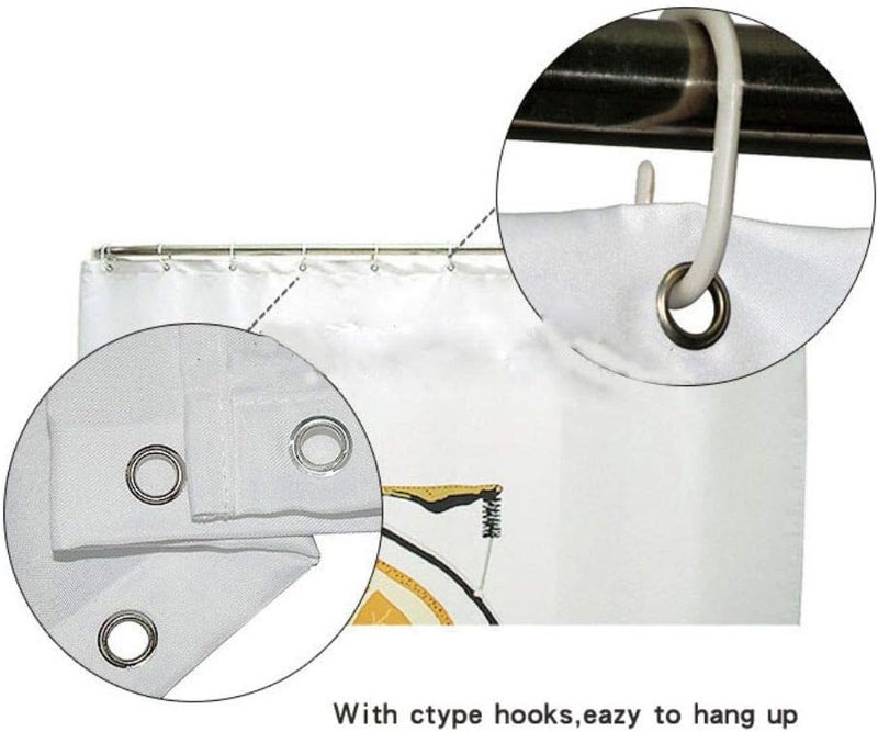 كلاراكو مجموعة ستائر حمام من 4 قطع من كلاركو مع سجاد غير قابل للانزلاق، وغطاء غطاء المرحاض، وسجادة حمام و12 خطافًا، وستارة حمام من القماش المقاوم للماء على شكل سانتا كلوز لتزيين حمام عيد الميلاد - Image 5