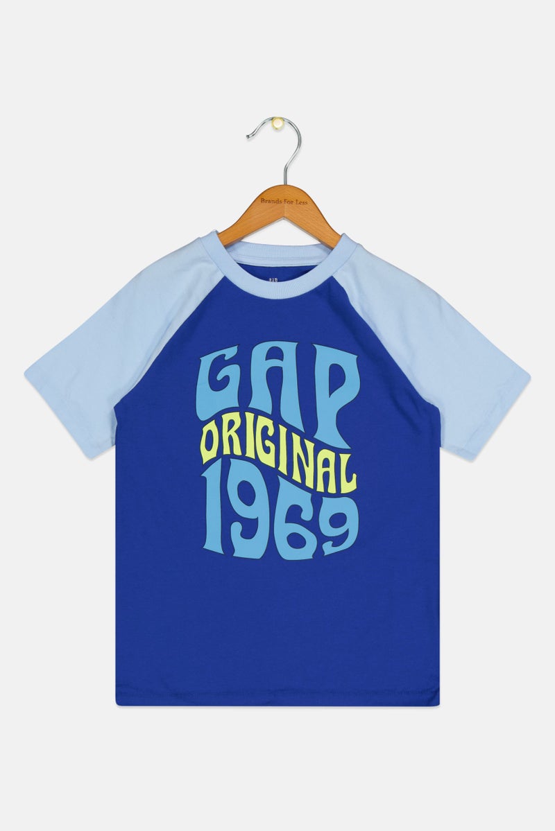 GAP Kids Boy Crew Neck Short Sleeves Graphic Print T-shirt, Multicolor  - Image 1