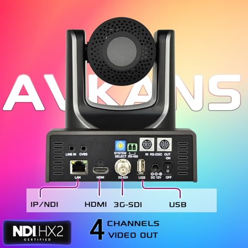 AVKANS NDI PTZ Camera - 30X Auto Tracking Live Streaming Cam with SDI/HDMI/IP Outputs for Church Worship School Sport Hospital Wedding(NDI HX2 and NDI HX3) - Image 3