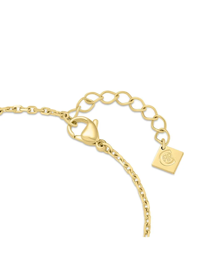 شيروتي 1881 Alessia Gold Plated Stainless Steel Crystal Embellished 'C' Charm Bracelet for Women