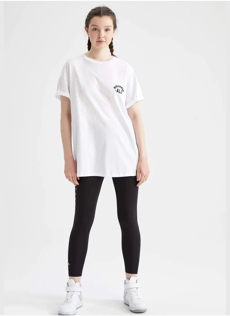 DeFacto Fitted Slogan Print Leggings