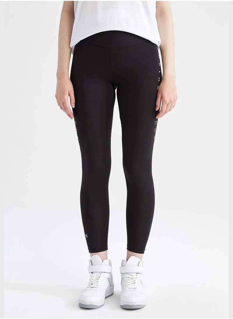 DeFacto Fitted Slogan Print Leggings