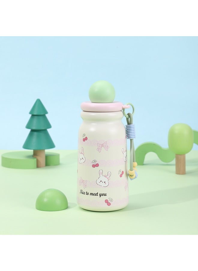 High-looking And Cute Cartoon Straw Cup 316 Stainless Steel Cute Pendant Thermos Cup With Tea Separator Portable Water Cup