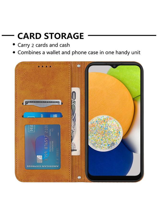 اس-توب جراب لهاتف Samsung Galaxy A03 مقاس 164 مم، جراب هاتف قابل للطي من الجلد المغناطيسي بتصميم كرة القدم - Image 4