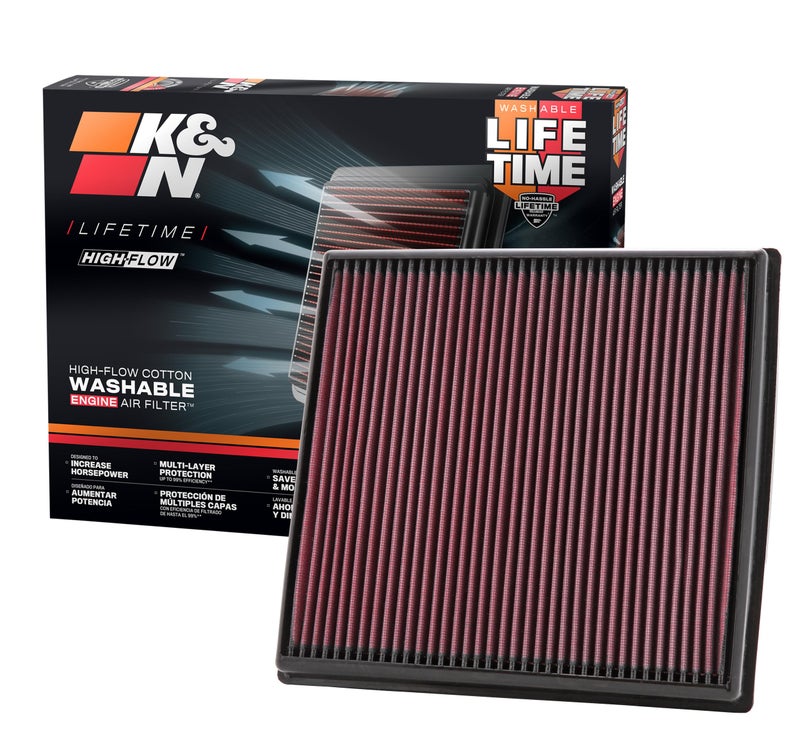 K&N High-Flow Original Lifetime Engine Air Filter: Increase Power: Premium, Washable: Compatible with 2008-2019 BMW: (See Product Description for Select Models) 33-2428 - Image 1