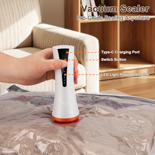 HORTHERO Travel Vacuum Bags with Pump - 15 Pack Space Saver Bag for Travel & Home, Clothes, Bedding, Blankets, Seasonal Storage - Image 5