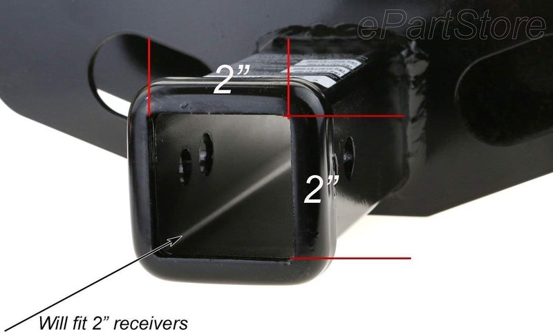 eVerHITCH Blank Metal Hitch Cover (Fits 2" Receiver, Black 5"x3") - Image 3