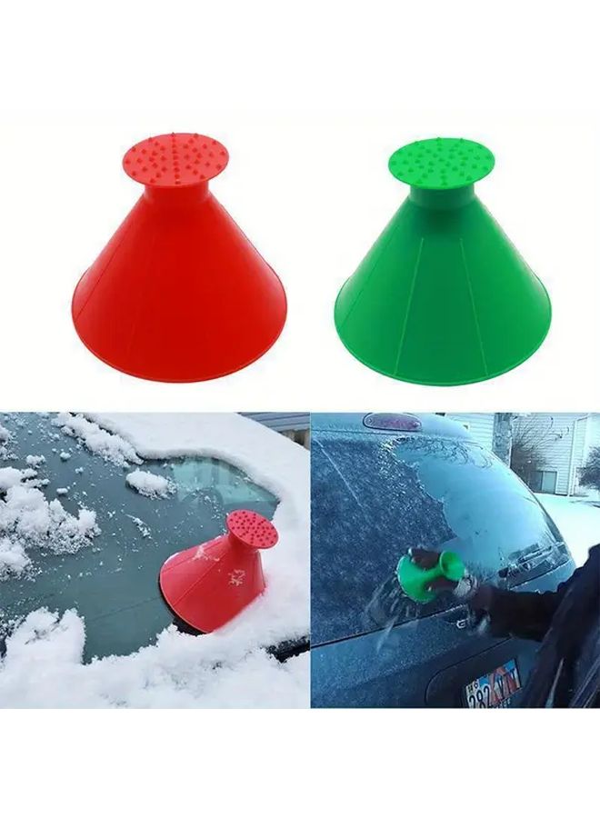 Multi Color Car Snow Ice Scraper Funnel Tool Set For Easy Window Removal - Image 2