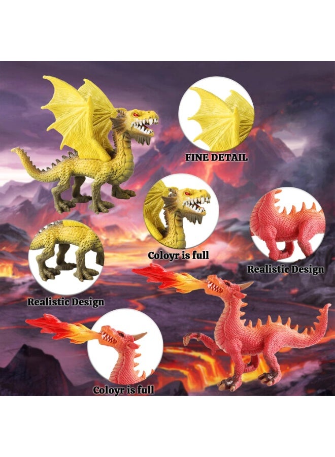 HALAMODO 6-Piece Dragon Toy Figures Set - Realistic Fantasy Creature Toys,Ancient Flying Dragon Dolls, Early Science Educational and Collectible Dragon Toys, Children'S Action Figure Statue Collection, Mystical Action Figure Set for Kids, Gift for Boys and Girls Ages 3 and Up - Image 5