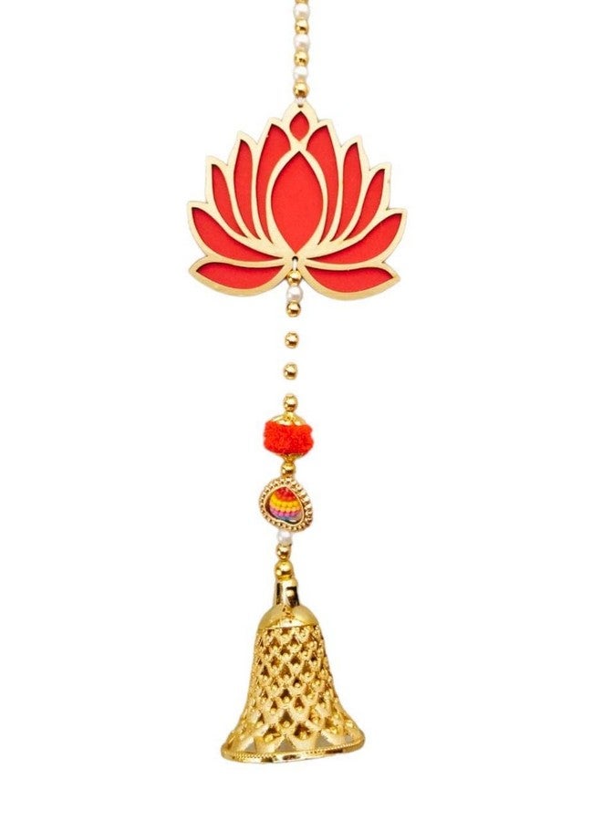 PREETENCY Lotus Bell,Cow Hangings for Decoration/Floral Wall Hangings for Temple Decor, showpiece for Home Decor-1 Piar(2-Hangings) (Lotus-Cow Bell)  - Image 3