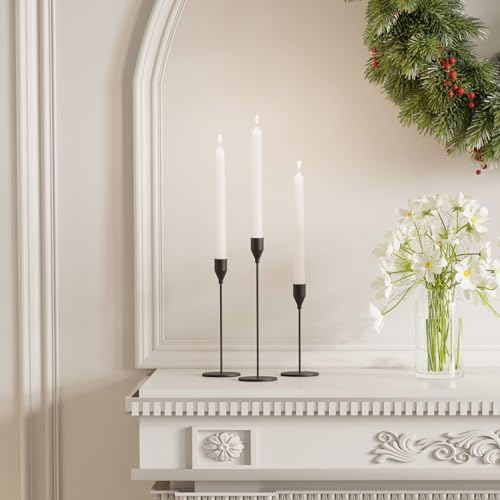 NLBTW Matte Black Taper Candle Holders, Set of 3 Metal Candlestick Holders for Candle Sticks Holder Decor, Ideal for Mantle Table Centerpiece, Weddings, Dining, Housewarming Gift & Anniversaries - Image 3